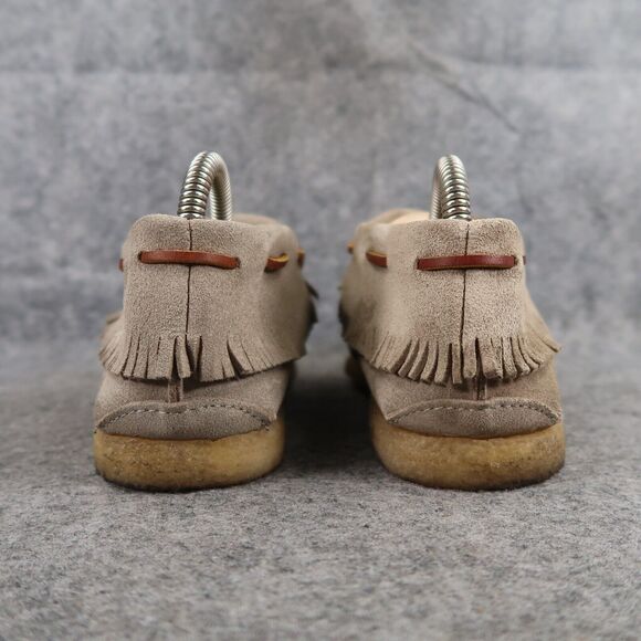 Eastland Shoes Womens 6.5 Moccasin Booties Casco 1955 Leather Fringe Bow Slip On - Picture 5 of 14